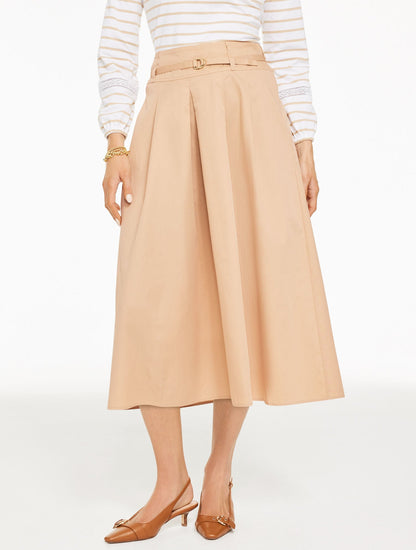 FIT & FLARE TWILL SKIRT | Talbots
