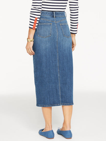 DENIM MIDI SKIRT - MIRAMAR WASH | Talbots