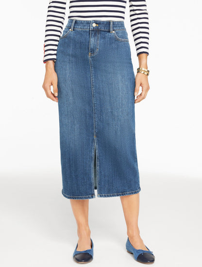 DENIM MIDI SKIRT - MIRAMAR WASH | Talbots