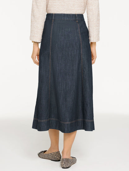 DENIM FIT & FLARE SKIRT - SAUSALITO WASH | Talbots