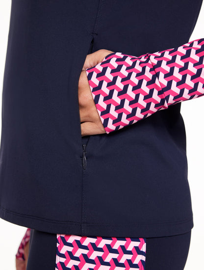PERFORMANCE COMPRESSION HALF-ZIP PULLOVER - GEO | Talbots