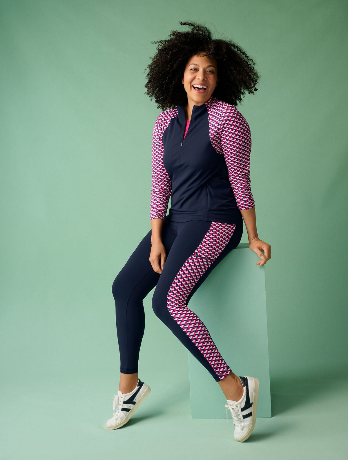 PERFORMANCE COMPRESSION HALF-ZIP PULLOVER - GEO | Talbots