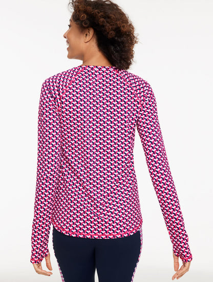 PERFORMANCE COMPRESSION CREWNECK TEE - GEO | Talbots