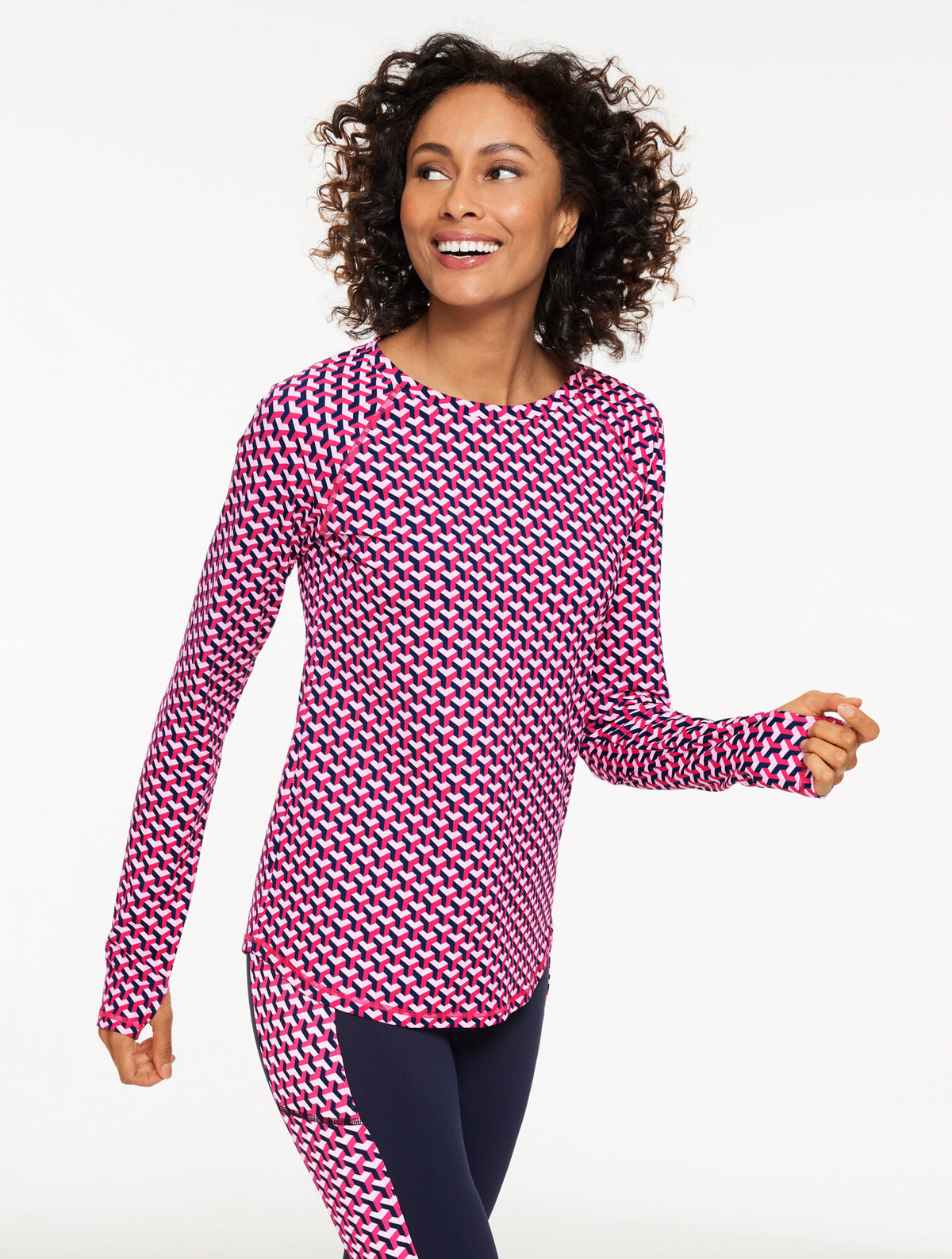 PERFORMANCE COMPRESSION CREWNECK TEE - GEO | Talbots