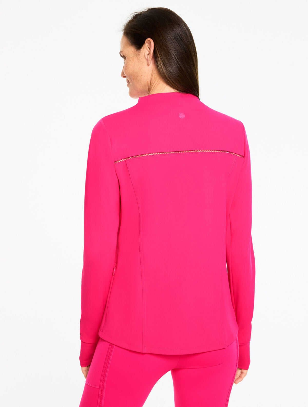 PERFORMANCE COMPRESSION FULL-ZIP JACKET - PICOT TRIM | Talbots
