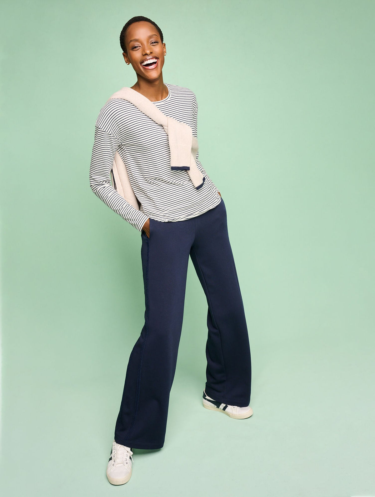 RIBBED CREWNECK TEE - CHERISH STRIPE | Talbots