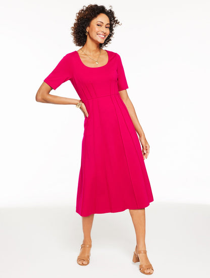 LUXE PONTE MIDI DRESS | Talbots