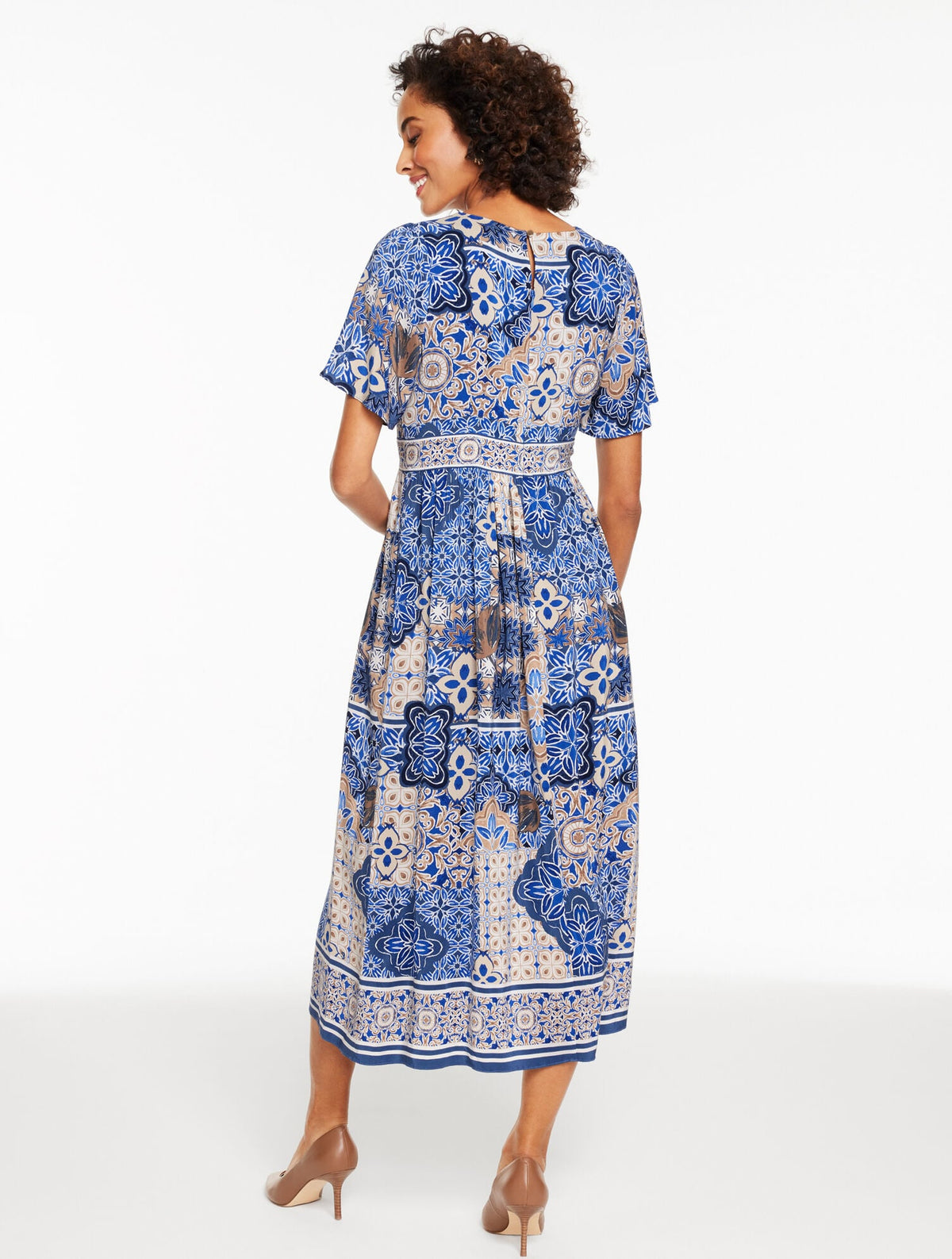 SHORT SLEEVE FIT & FLARE DRESS - CASABLANCA | Talbots