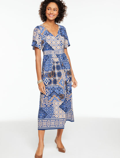 SHORT SLEEVE FIT & FLARE DRESS - CASABLANCA | Talbots