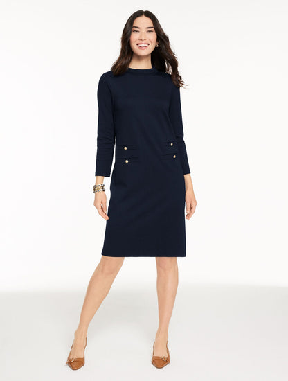 LUXE PONTE SHIFT DRESS | Talbots