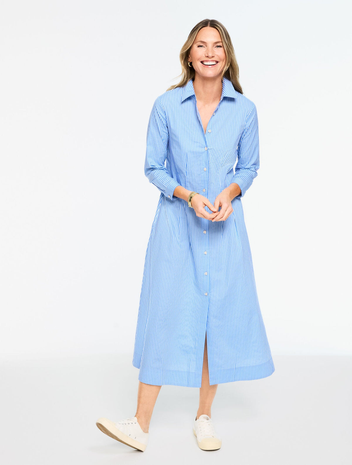 POPLIN SHIRTDRESS - WILLOW STRIPE | Talbots
