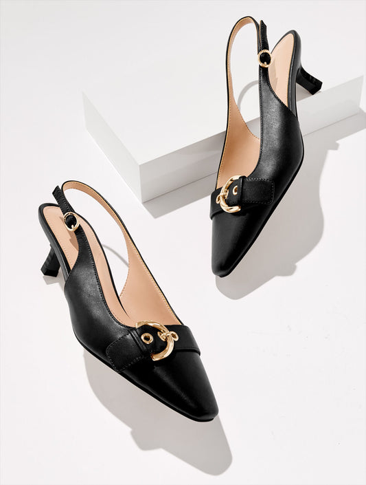 TABITHA BUCKLE NAPPA SLINGBACK PUMPS | Talbots