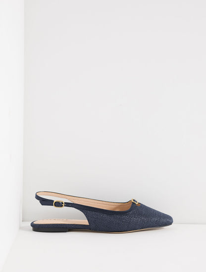 WHITLEY SHIMMER RAFFIA SLINGBACK FLATS | Talbots