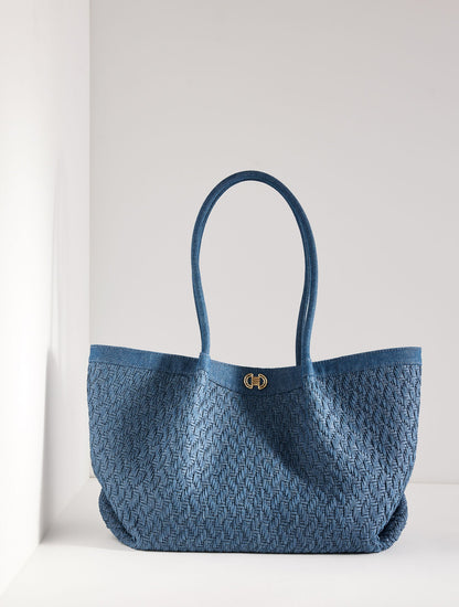 KATHARINE WOVEN DENIM TOTE | Talbots