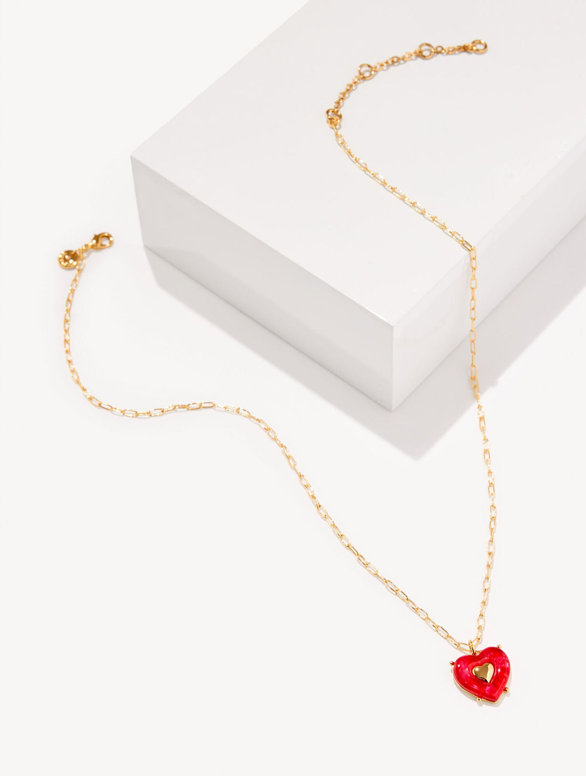 RED VELVET HEART PENDANT NECKLACE | Talbots