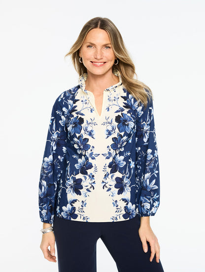 EXQUISITE BLOOMS POPLIN TOP | Talbots