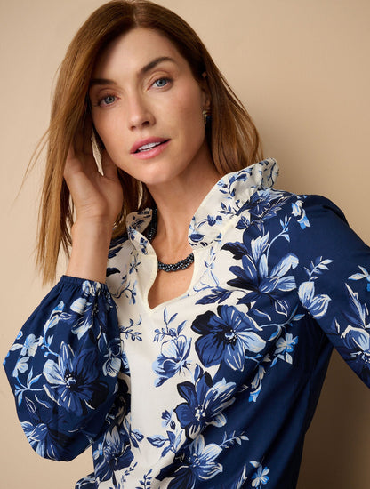 EXQUISITE BLOOMS POPLIN TOP | Talbots