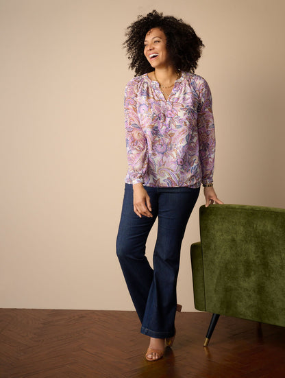 BAND COLLAR POPOVER - PAISLEY BOUQUET | Talbots