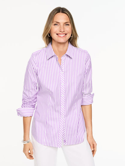 NON-IRON PERFECT SHIRT - AVENUE STRIPE | Talbots