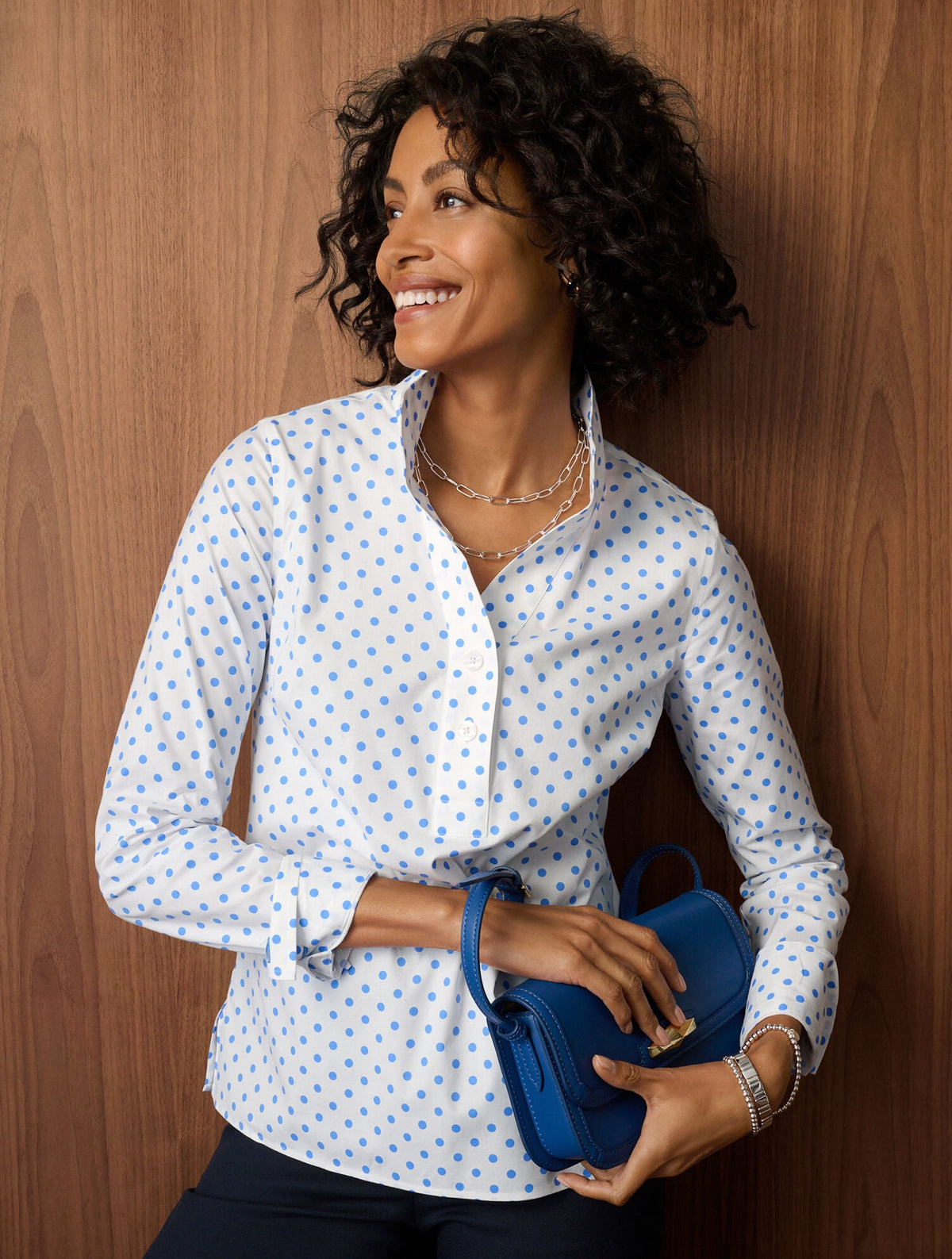 NON-IRON TUNIC POPOVER - LOVELY DOT | Talbots