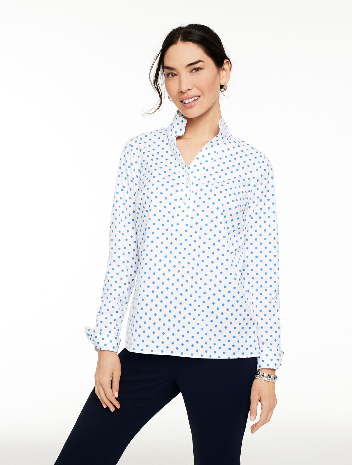 NON-IRON TUNIC POPOVER - LOVELY DOT | Talbots