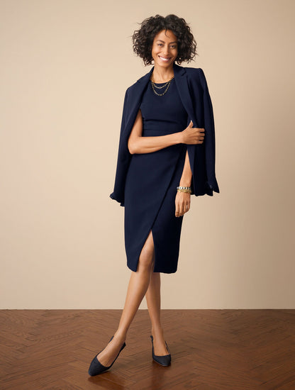 POLISHED CREPE SHEATH DRESS | Talbots