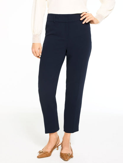 TAPERED ANKLE POLISHED CREPE PANTS | Talbots