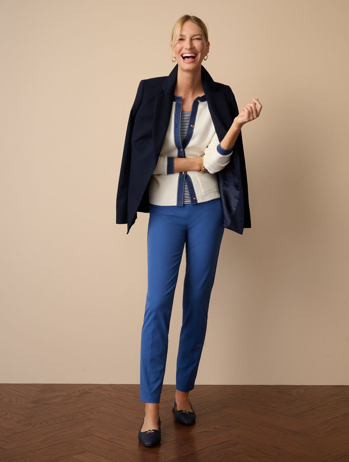 DENIM TRIM CARDIGAN | Talbots