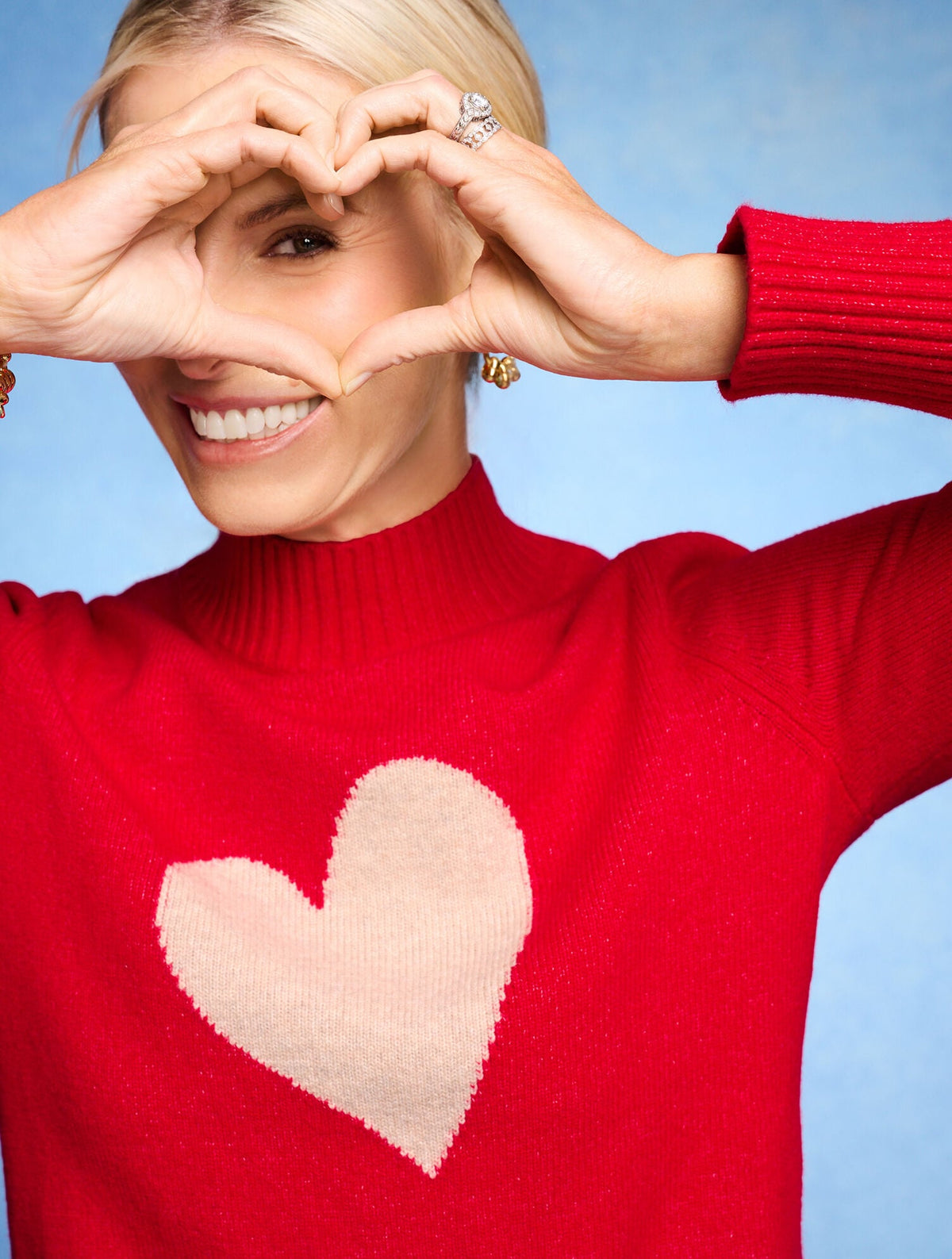 MOCKNECK PULLOVER - INTARSIA HEART | Talbots
