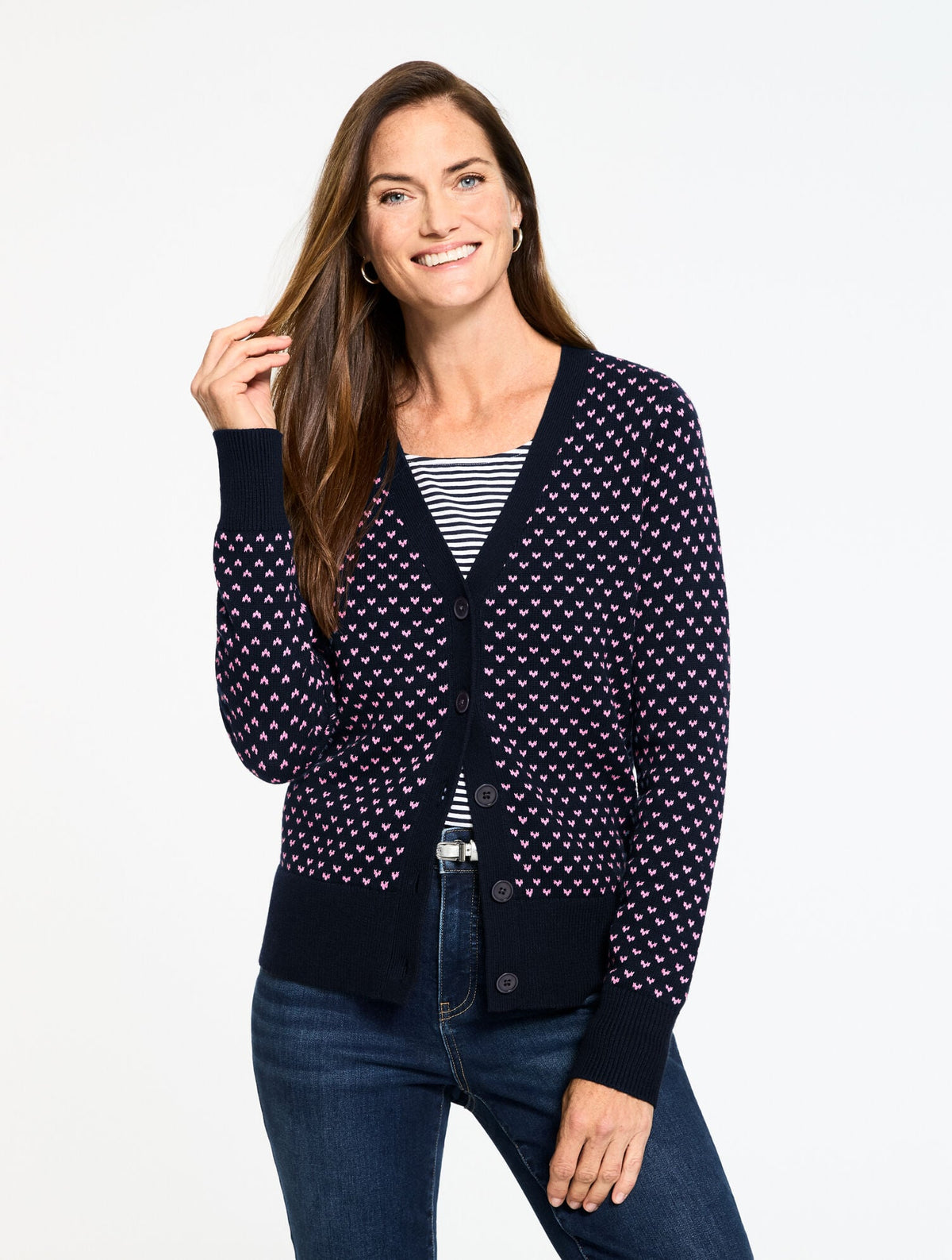 HEART V-NECK CARDIGAN | Talbots