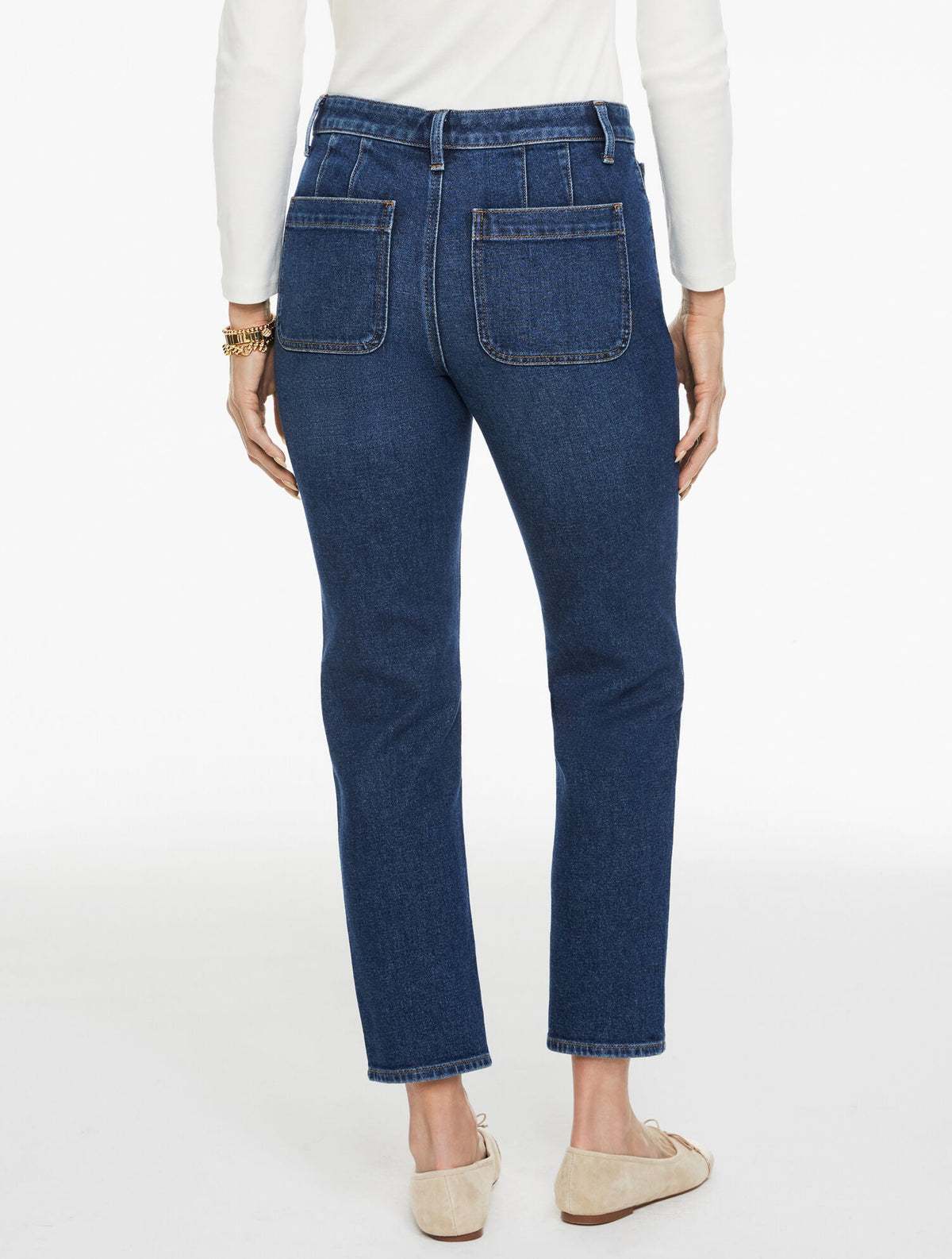 SLIM STRAIGHT ANKLE JEANS - LILIES WASH | Talbots
