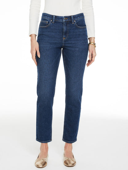 SLIM STRAIGHT ANKLE JEANS - LILIES WASH | Talbots
