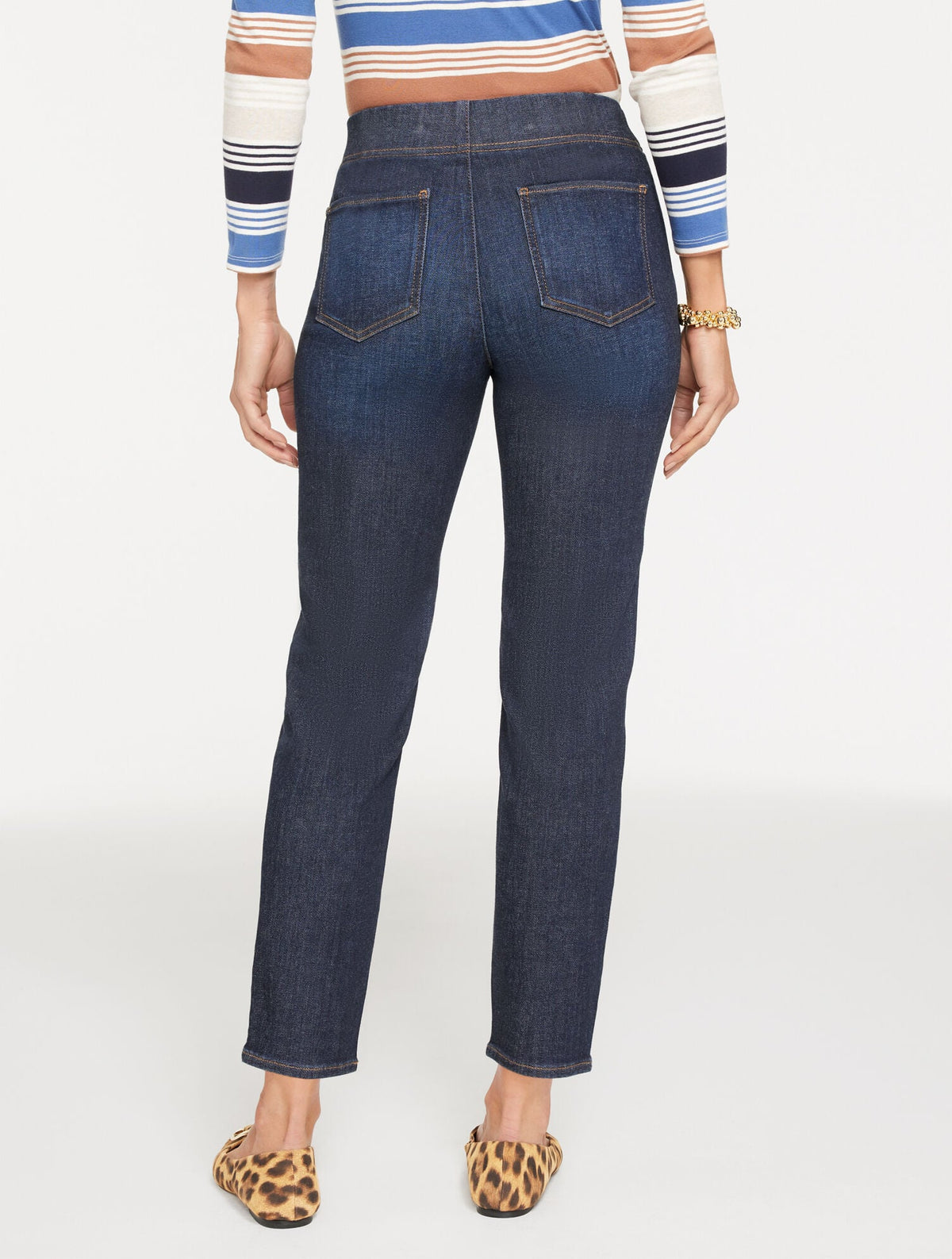 SLIM ANKLE PULL-ON TRAVEL JEANS - ASBURY WASH | Talbots