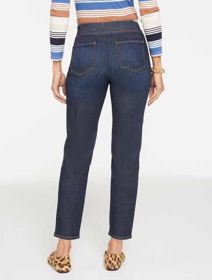 SLIM ANKLE PULL-ON TRAVEL JEANS - ASBURY WASH | Talbots