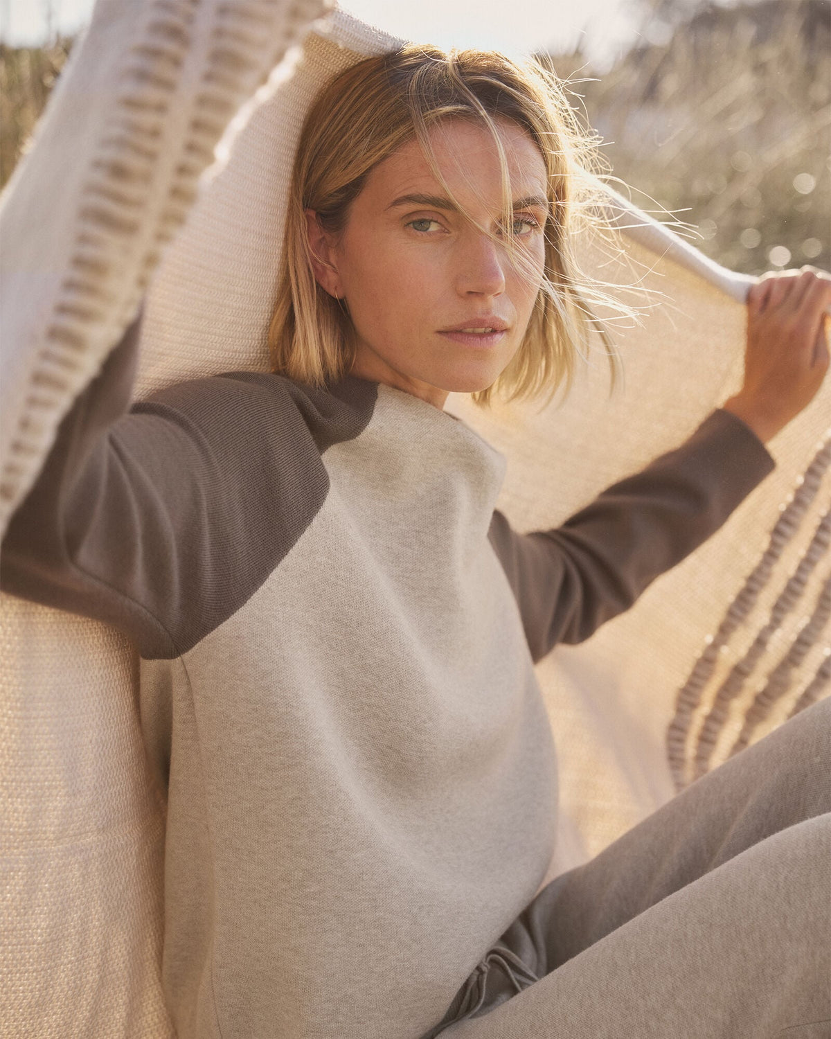VISCOSE BLEND COLORBLOCK CREWNECK | Talbots