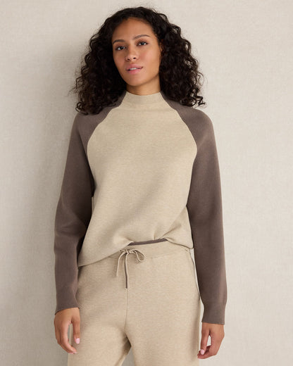 VISCOSE BLEND COLORBLOCK CREWNECK | Talbots
