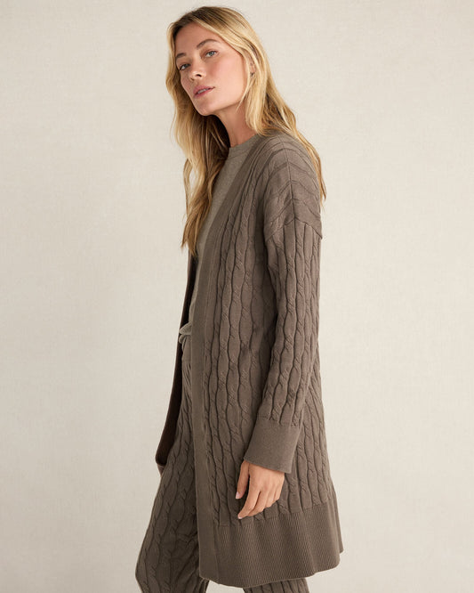 ORGANIC COTTON CASHMERE CABLE CARDIGAN | Talbots