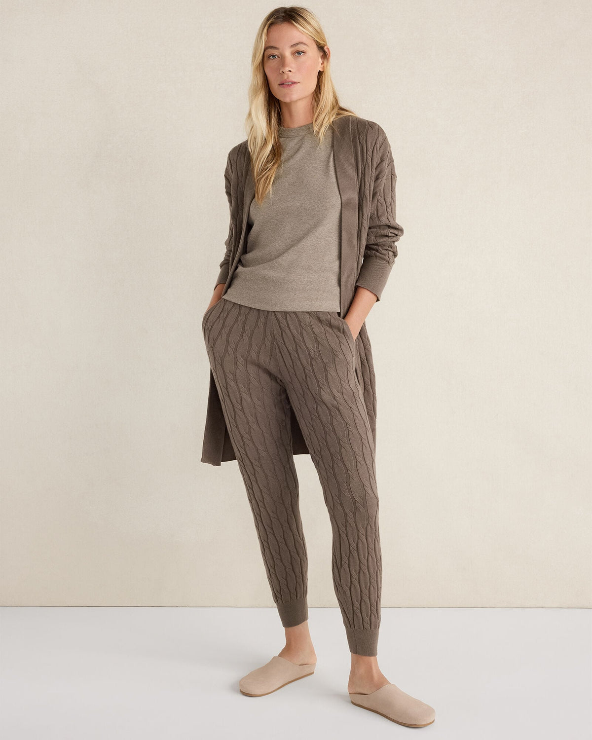 ORGANIC COTTON CASHMERE CABLE CARDIGAN | Talbots