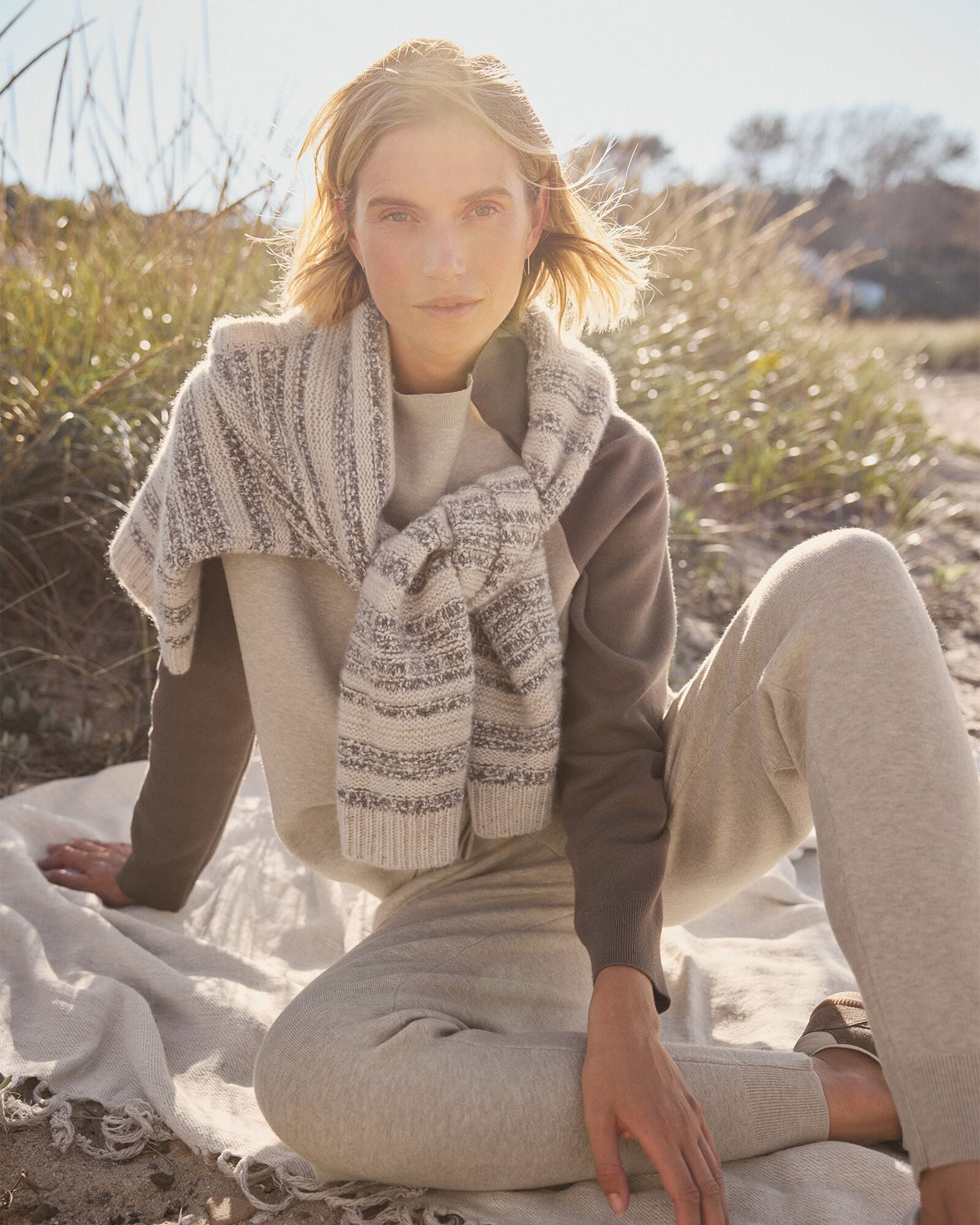 CASHMERE STRIPED CREWNECK | Talbots