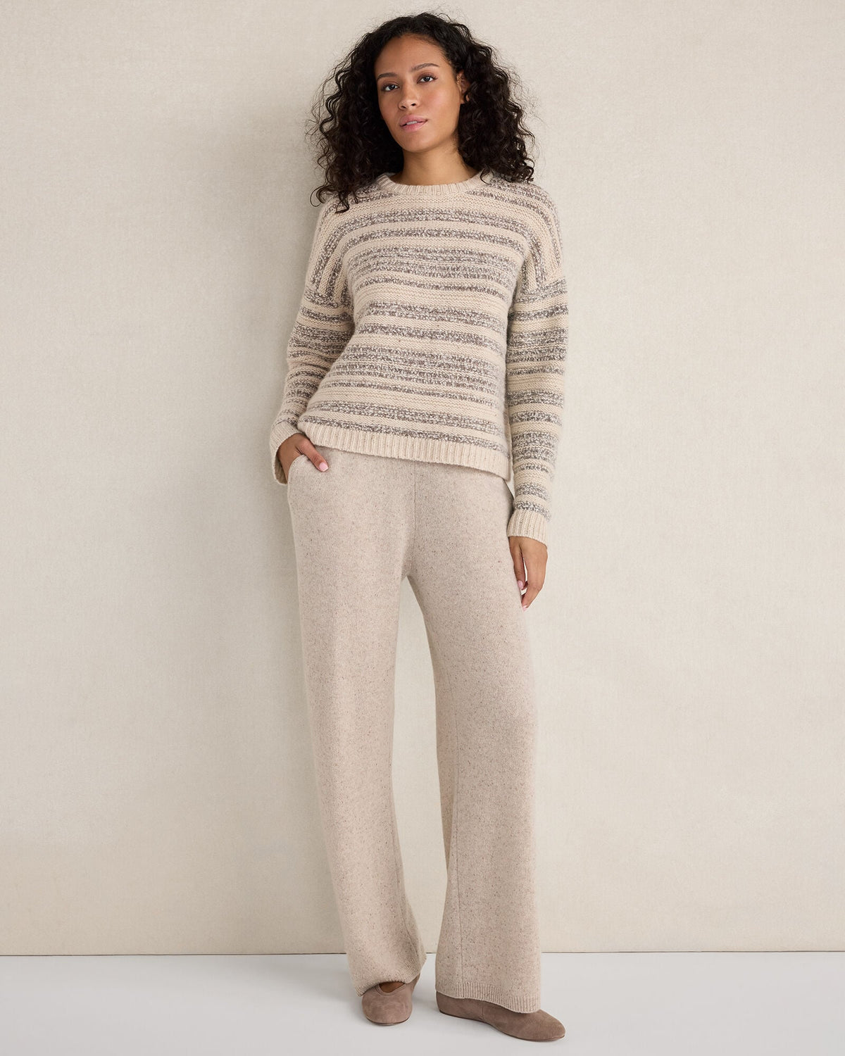 CASHMERE STRIPED CREWNECK | Talbots
