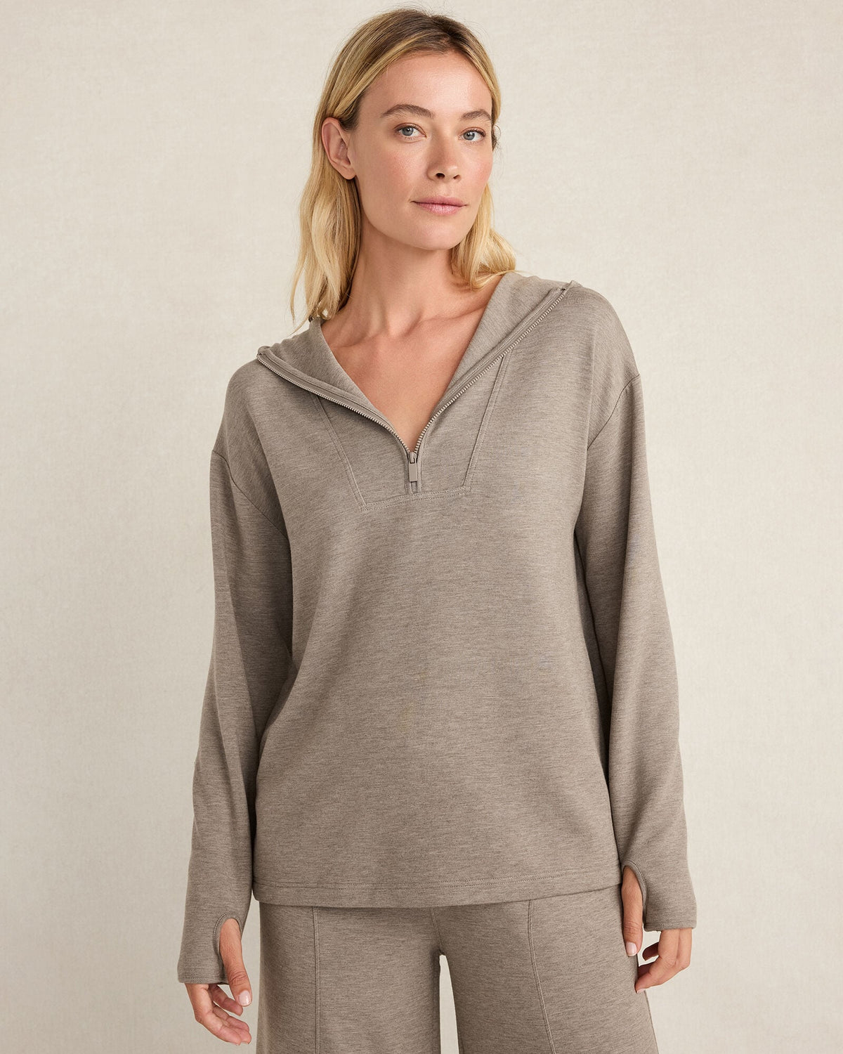 SOFT KNIT HALF-ZIP HOODIE | Talbots