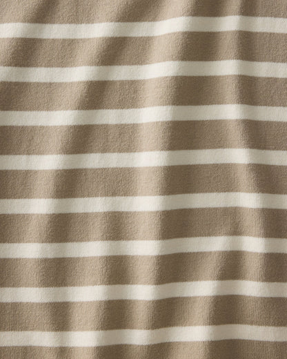 ORGANIC COTTON FUNNEL NECK STRIPED PULLOVER | Talbots