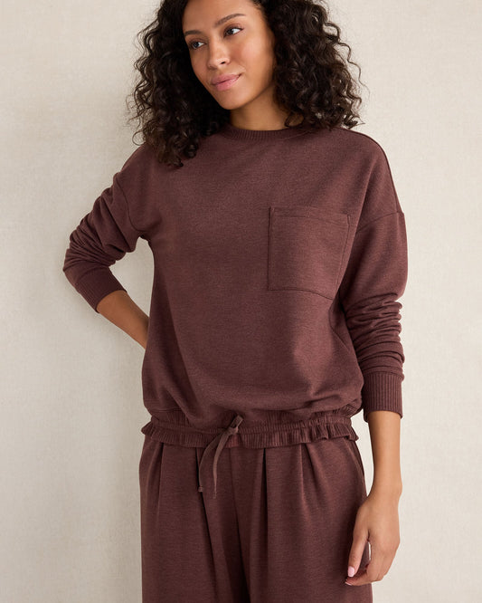 FLEECE CINCHED CREWNECK | Talbots