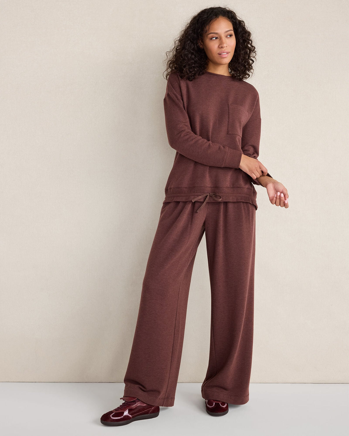 FLEECE CINCHED CREWNECK | Talbots