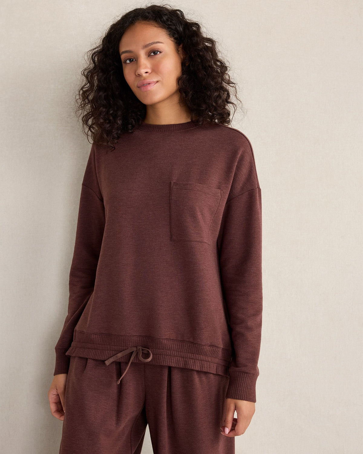 FLEECE CINCHED CREWNECK | Talbots