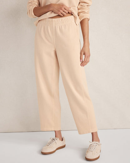 ORGANIC COTTON TERRY BARREL LEG PANTS | Talbots