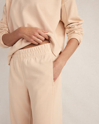 ORGANIC COTTON TERRY BARREL LEG PANTS | Talbots