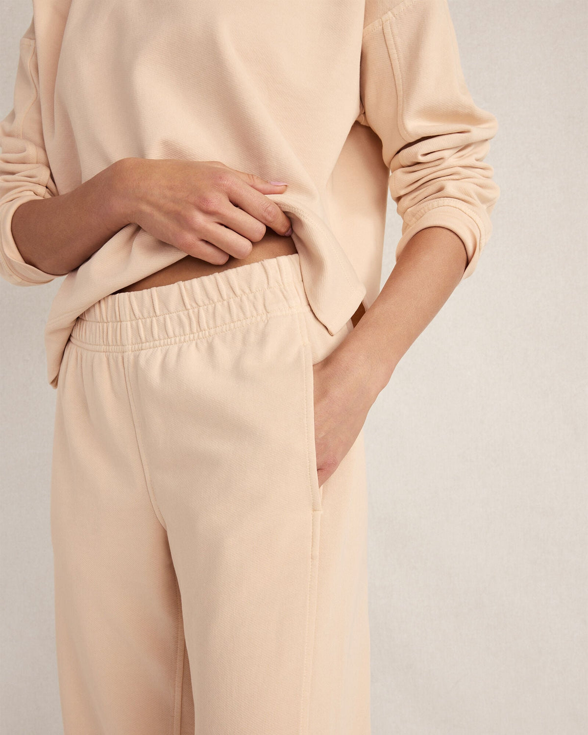 ORGANIC COTTON TERRY BARREL LEG PANTS | Talbots