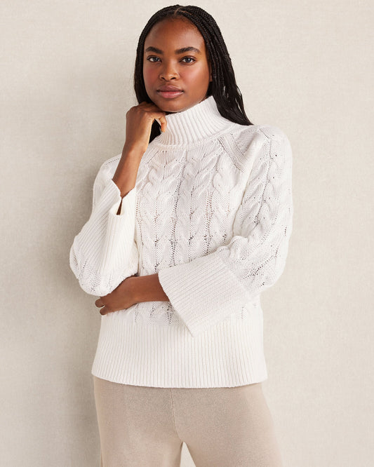 ORGANIC COTTON MOCK NECK SWEATER | Talbots