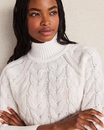 ORGANIC COTTON MOCK NECK SWEATER | Talbots